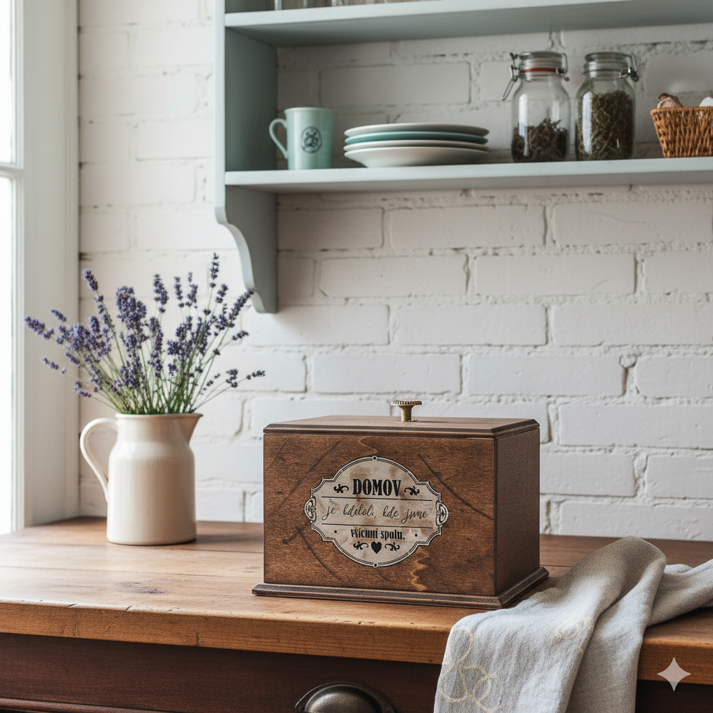 Rustikální dřevěná dóza